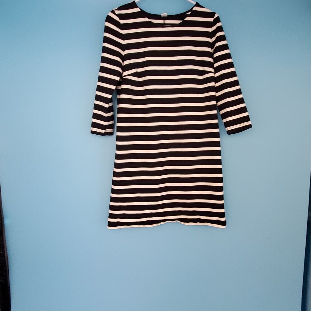Old Navy Dress Size Small Striped 3/4 Sleeve Shift Black & White